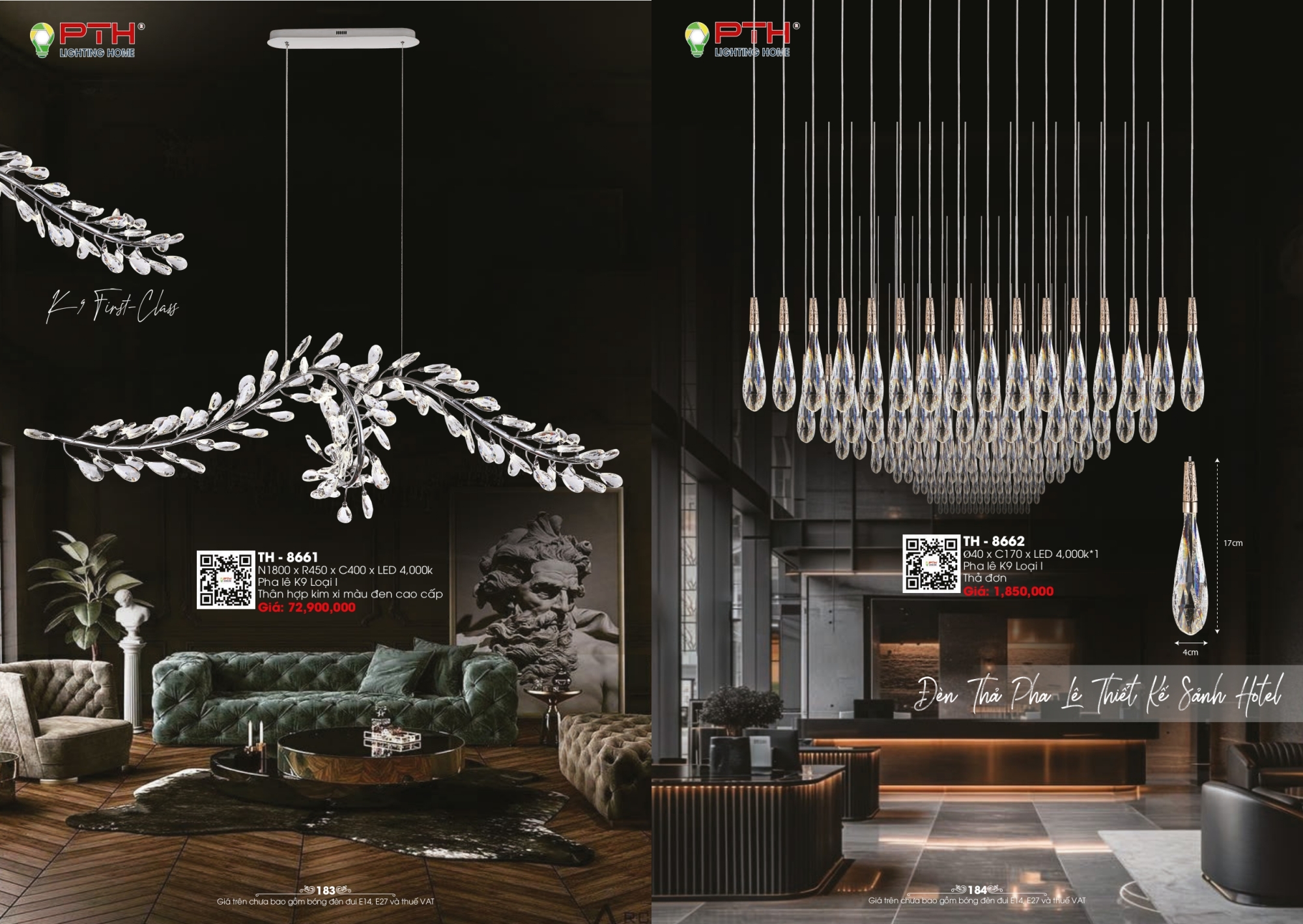 Bảng giá đèn trang trí PTH Lighting Home 2026